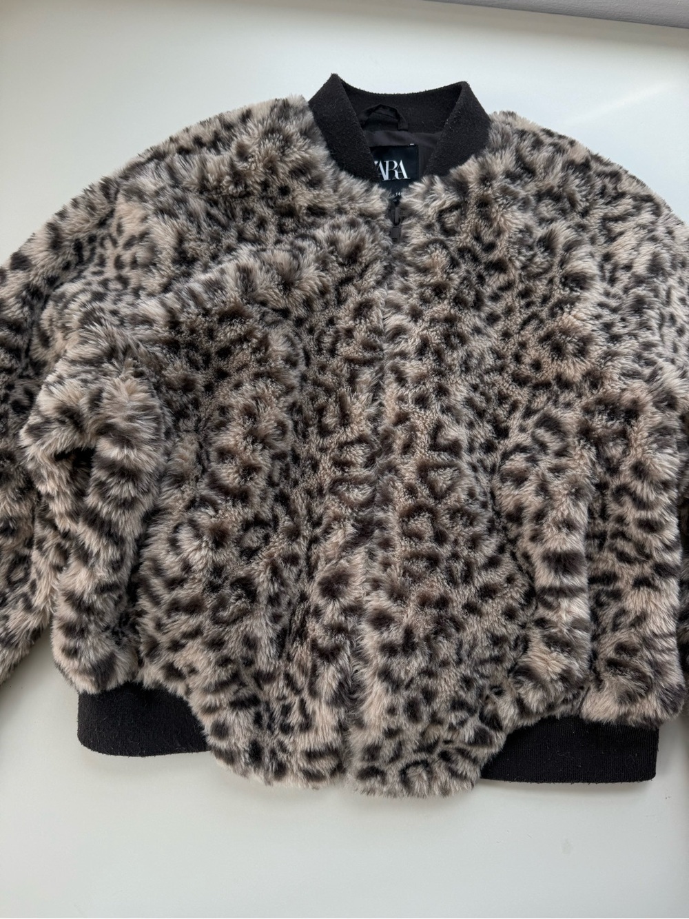 Zara Kids Leopard Faux Fur Bomber Jacket 9-10Y - Picture 9 of 10